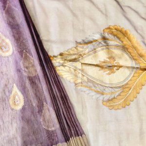 Lavender Linen Silk Saree